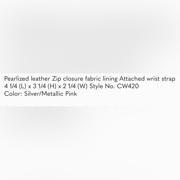 Coach Pouch Wristlet Silver Metallic Pink.  Sparkly - Picture 8 of 8